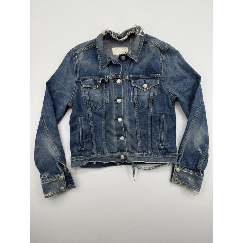 Rag & Bone Monterey Distressed Denim Jacket Size Small Jean Jacket